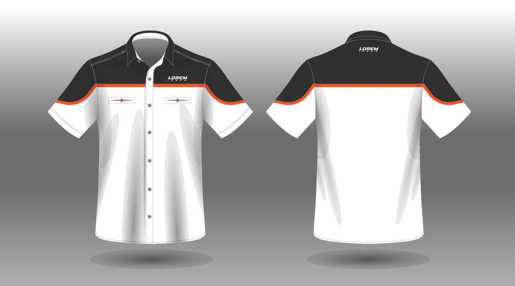black and white short sleeve shirt vector