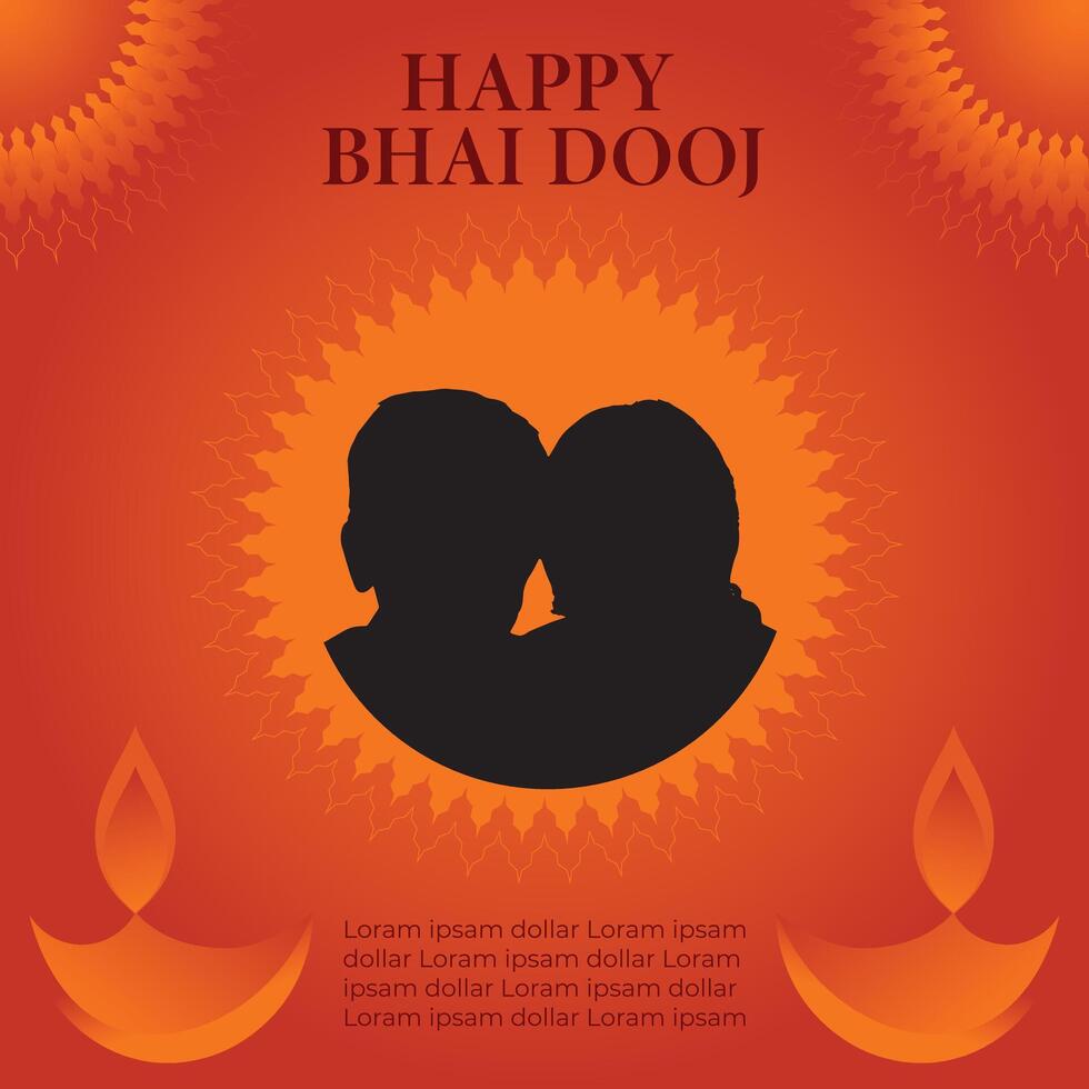 Bhai dooj poster design template. vector