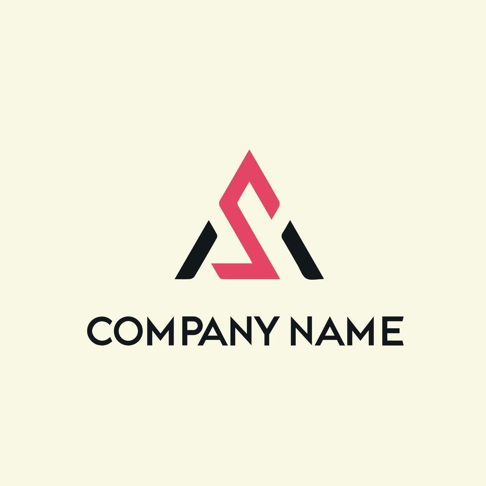 Minimalist AS Logo Design for Modern Brands vector