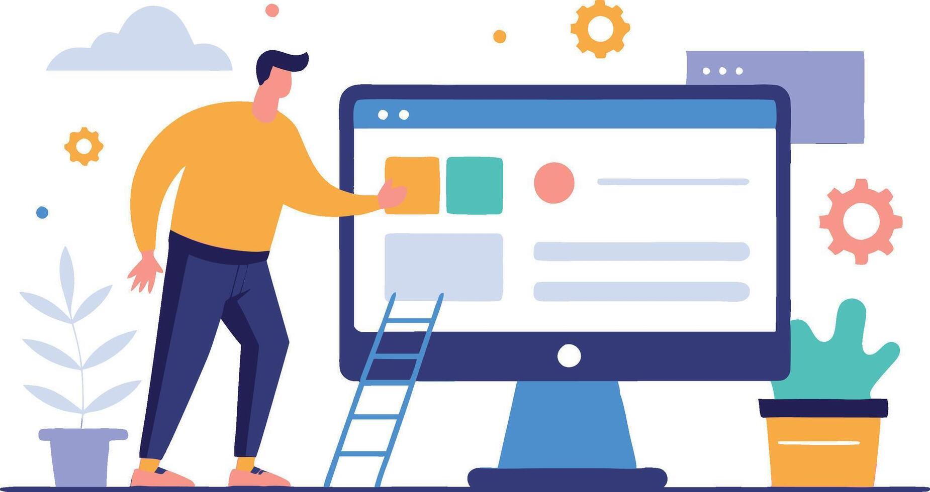 Crafting the Digital Experience, Website Development in Action vector