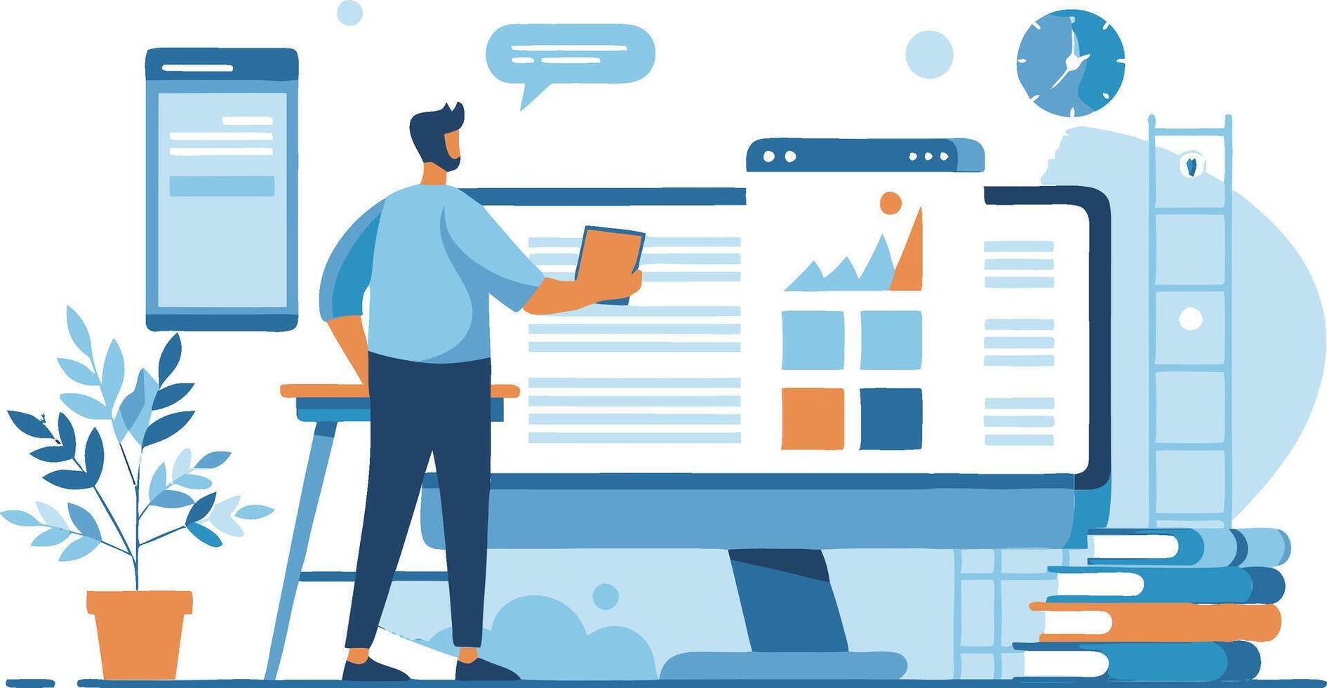 Crafting the Digital Experience, Website Development in Action vector