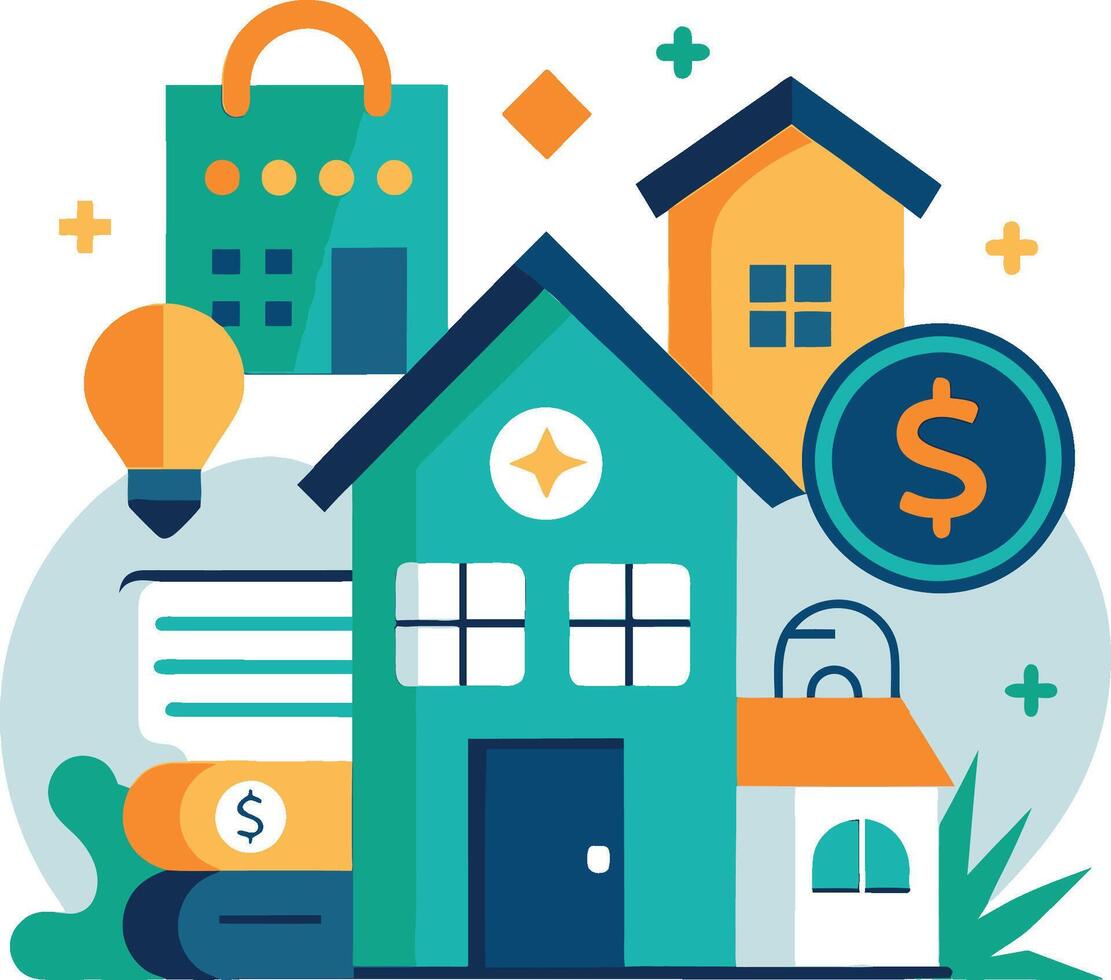 Rent Flat and appartment vector
