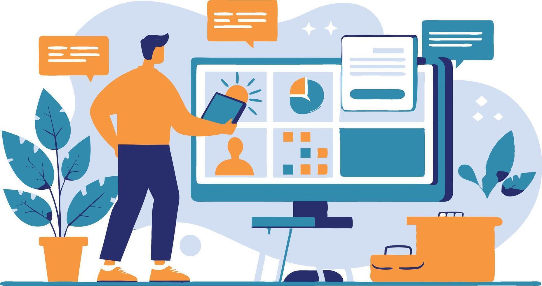 Designing the Future, Building a Website with Focus and Precision vector