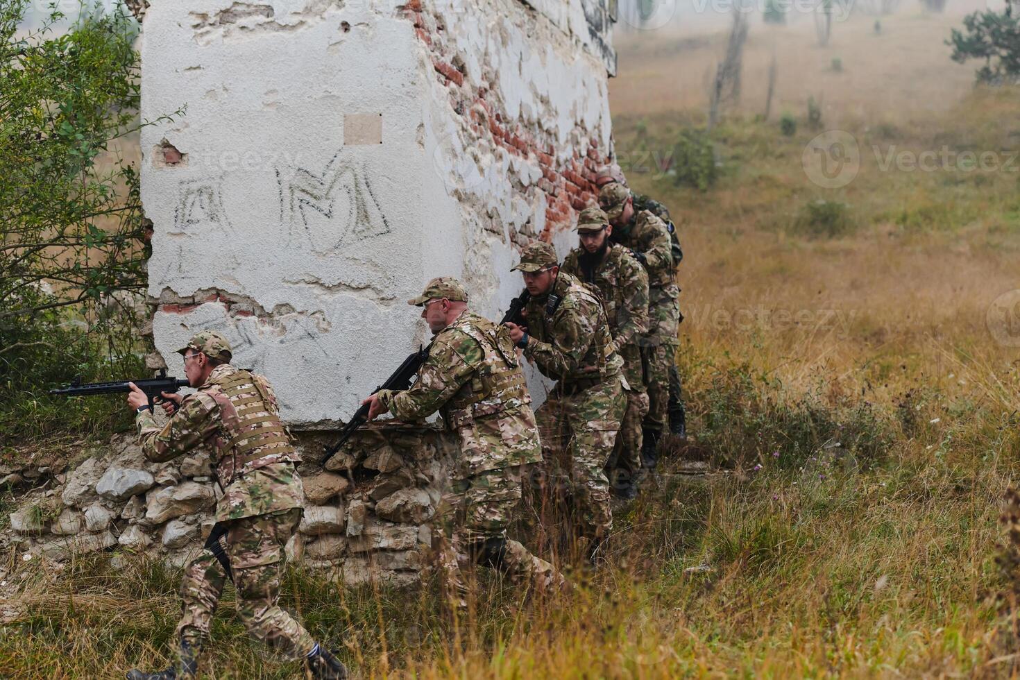 In a high stakes mission, a specialized military unit executes a tactical operation to secure a dangerous house where terrorists are believed to be hiding, showcasing precision and coordinated photo