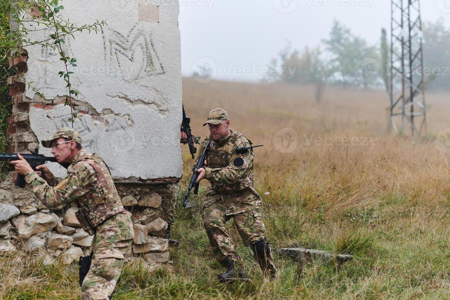 In a high stakes mission, a specialized military unit executes a tactical operation to secure a dangerous house where terrorists are believed to be hiding, showcasing precision and coordinated photo