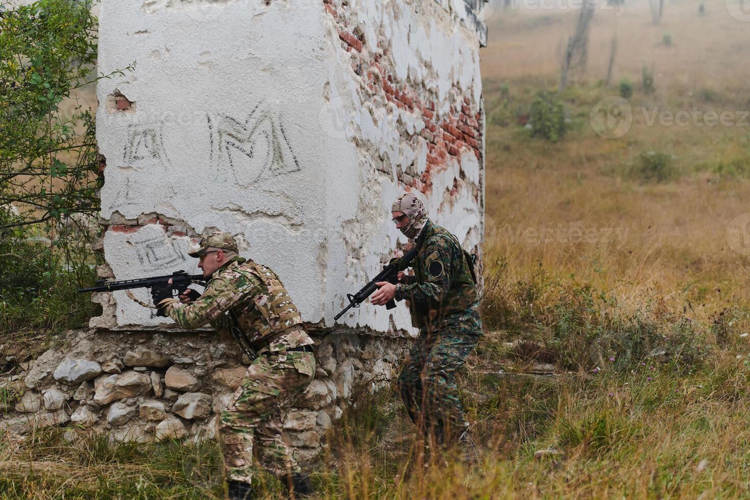 In a high stakes mission, a specialized military unit executes a tactical operation to secure a dangerous house where terrorists are believed to be hiding, showcasing precision and coordinated photo