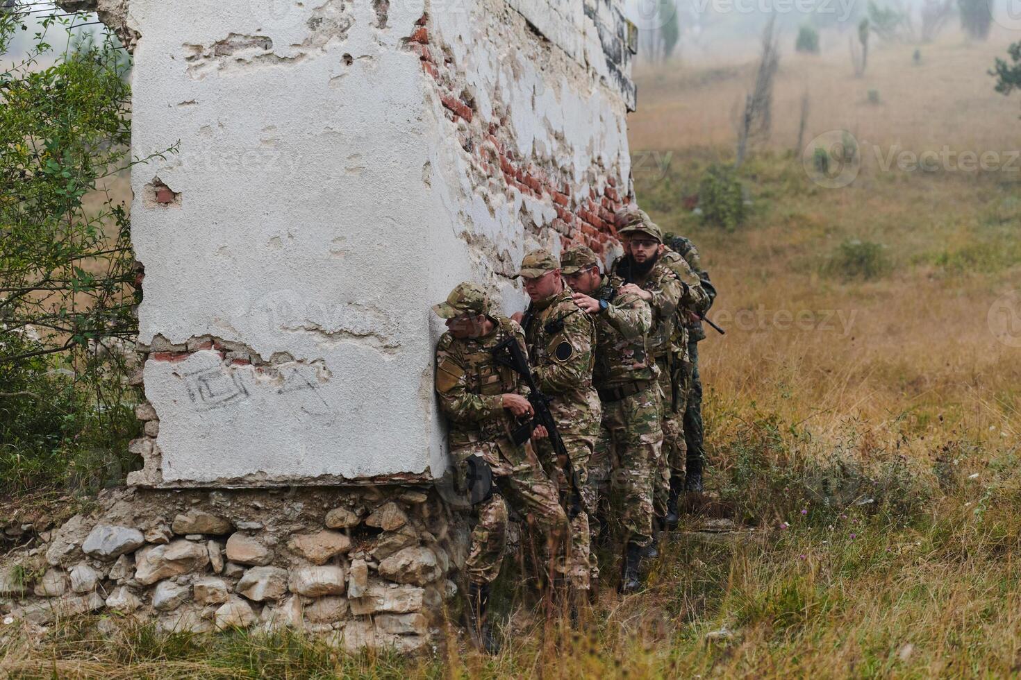 In a high stakes mission, a specialized military unit executes a tactical operation to secure a dangerous house where terrorists are believed to be hiding, showcasing precision and coordinated photo