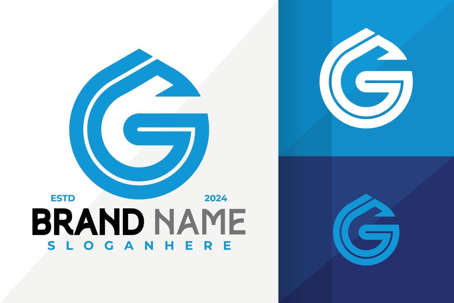 Letter G Drop Monogram Logo Icon Design. Creative simple logos designs illustration vector