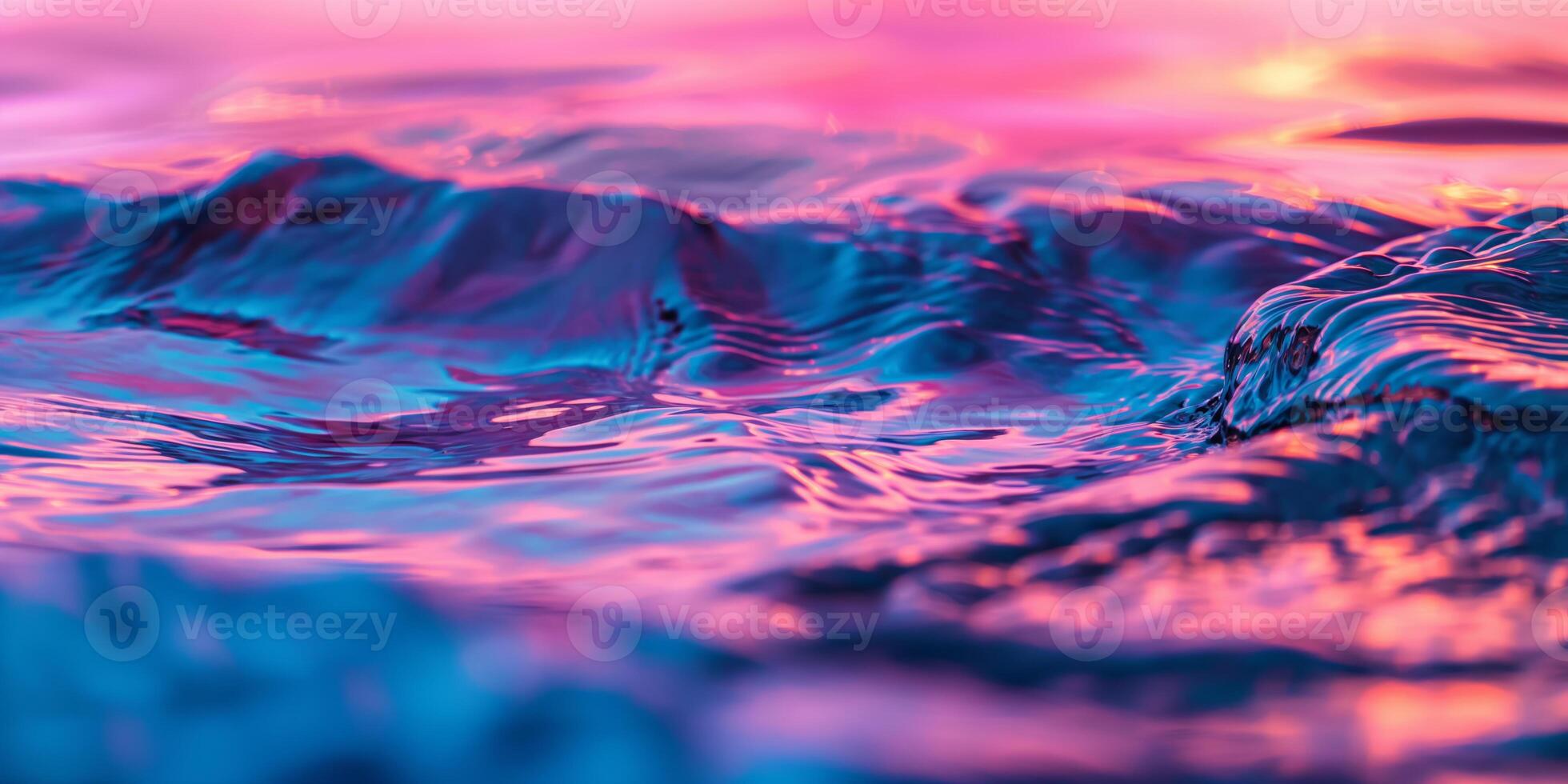 Vibrant Pink and Purple Ocean Waves at Sunset Abstract Water photo