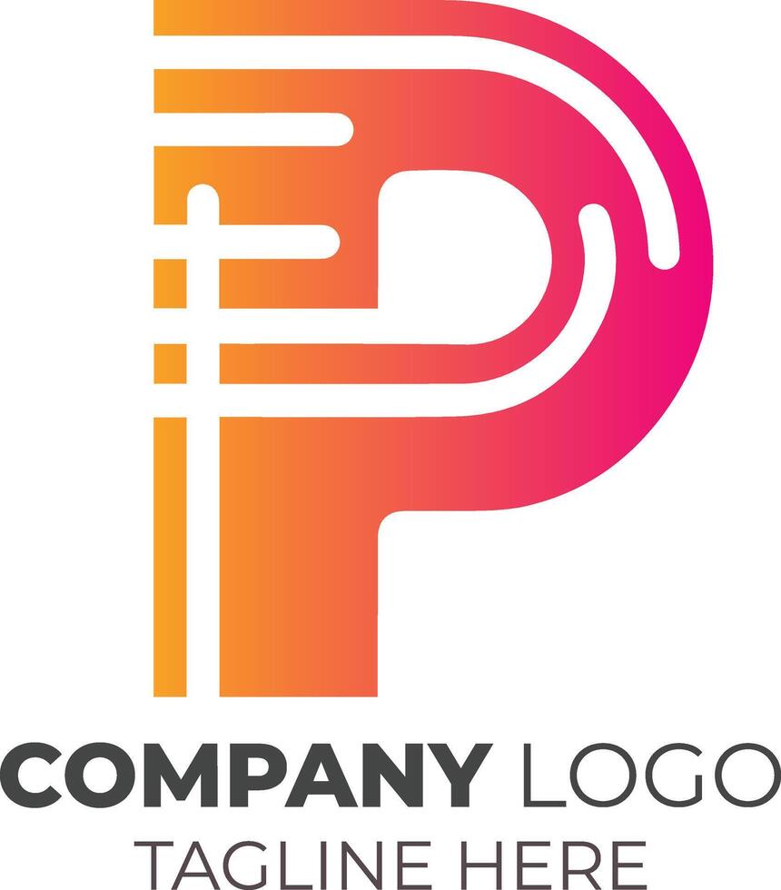 Premium Flat Letter P Logo Design for Creative Branding, Corporate Identity, Business Marketing, and Professional Visual Identity Solutions vector
