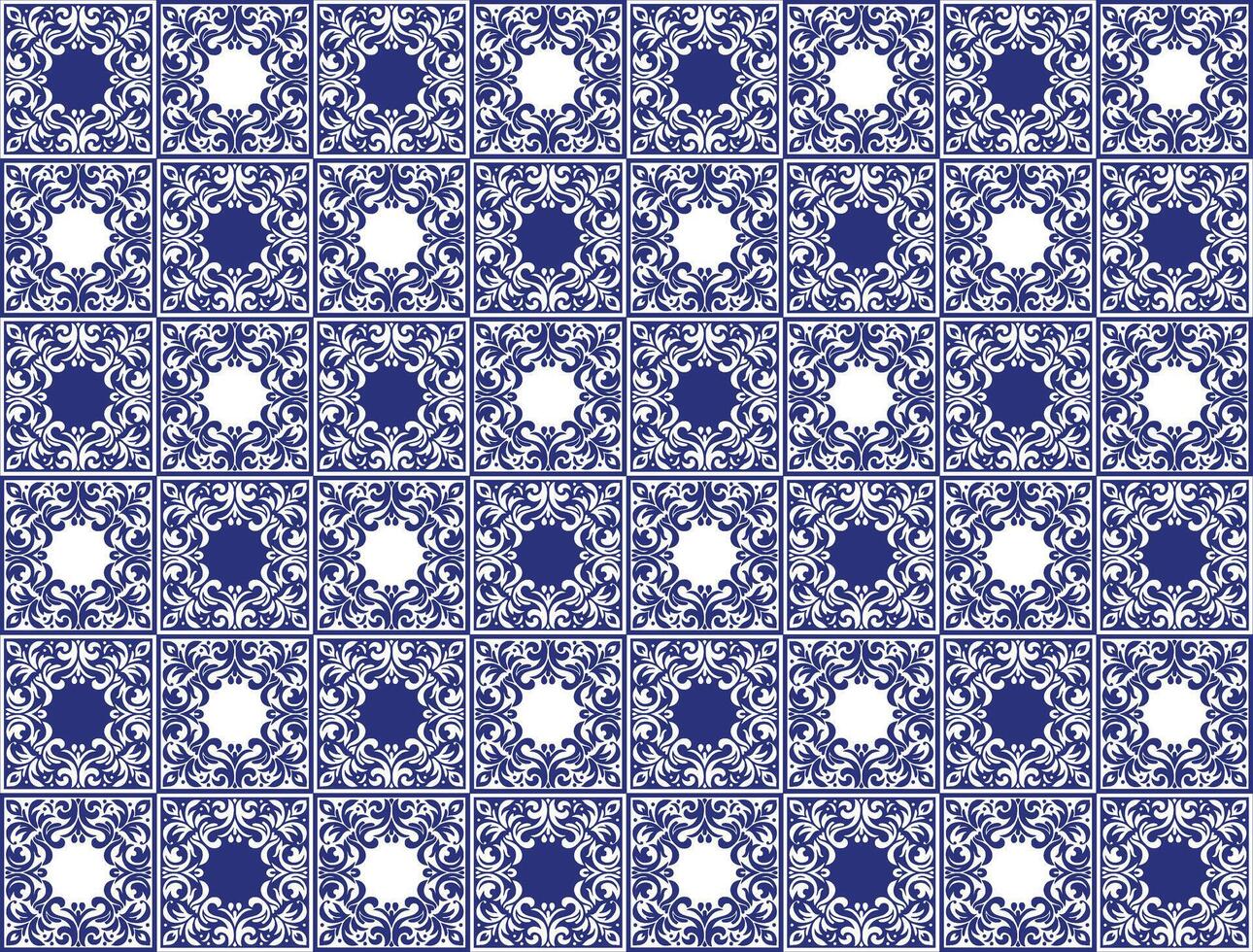 Ornamental Floral Pattern with Seamless Monochrome Motifs for Textile Design, Vintage Ethnic Fabric, Digital Print, and Traditional Geometric Styles vector
