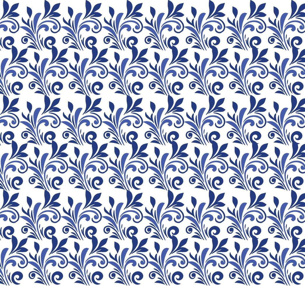 Floral Repeat Pattern with Monochrome Motifs for Textile Design, Fabric Texture, Seamless Digital Print, and Vintage Ethnic Style vector