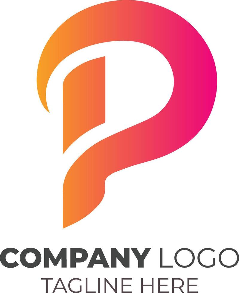 Modern Flat Letter P Logo Design for Stylish Branding, Professional Identity, Corporate Marketing, and Creative Business Solutions vector