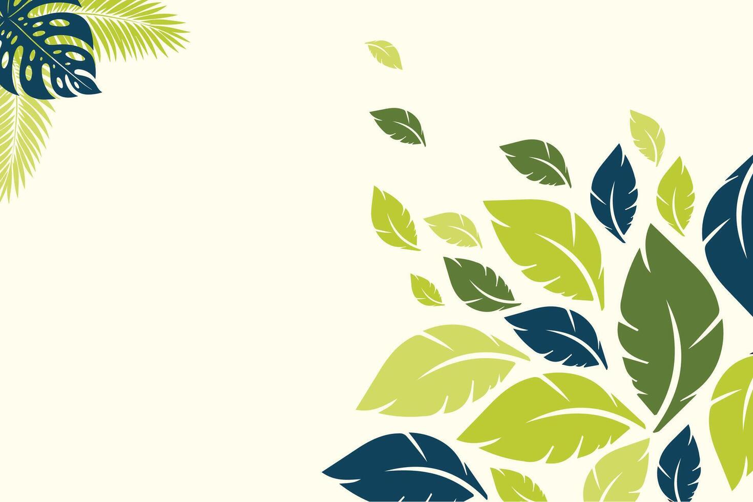 Abstract Tropical Leaves Background with Botanical Design Elements and Fresh Organic Nature Pattern for Posters and Invitations vector
