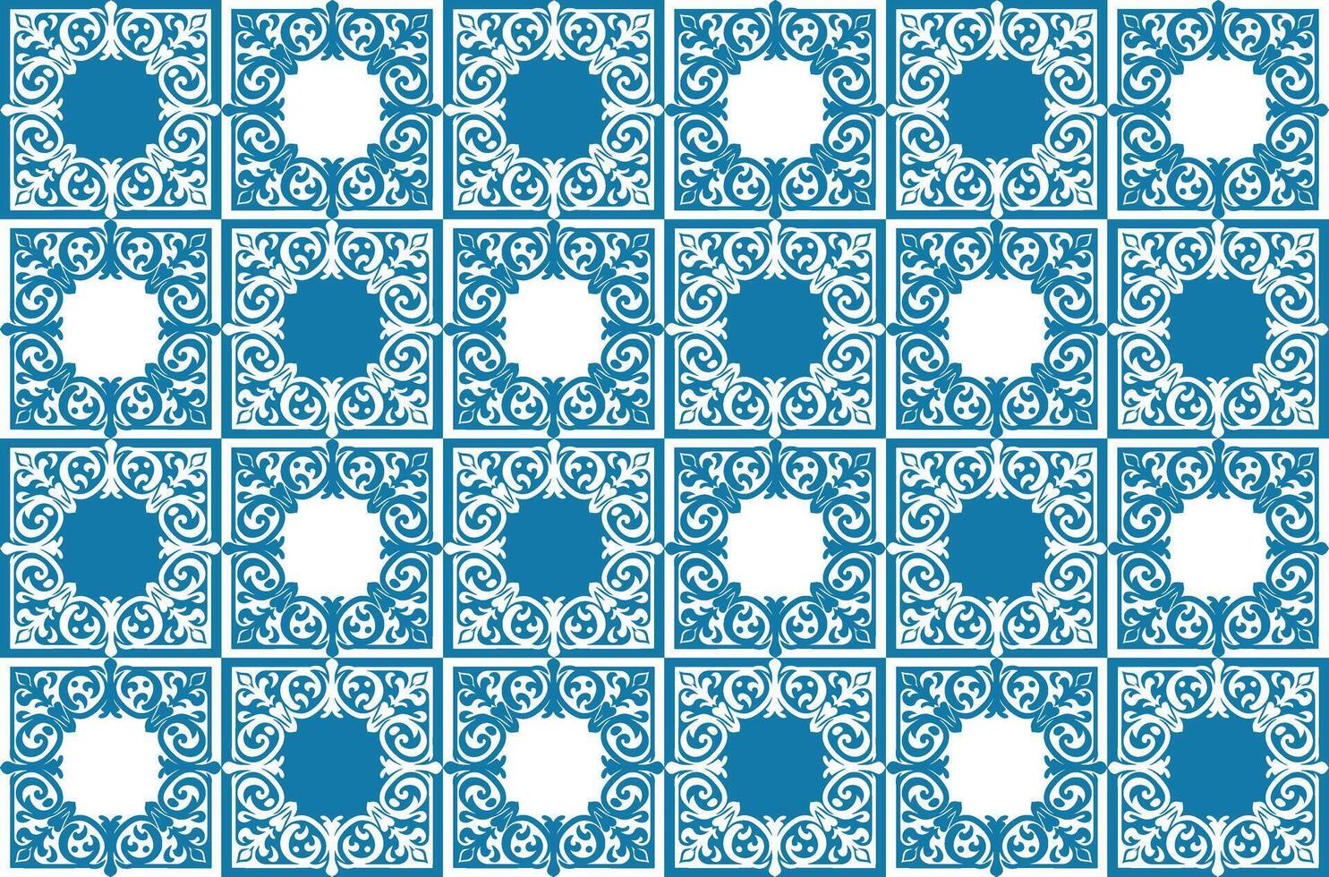 Floral Repeat Pattern with Ornamental Monochrome Motifs for Textile Design, Seamless Digital Fabric Print, Vintage Ethnic Carpet Style, and Traditional Geometric Fashion vector