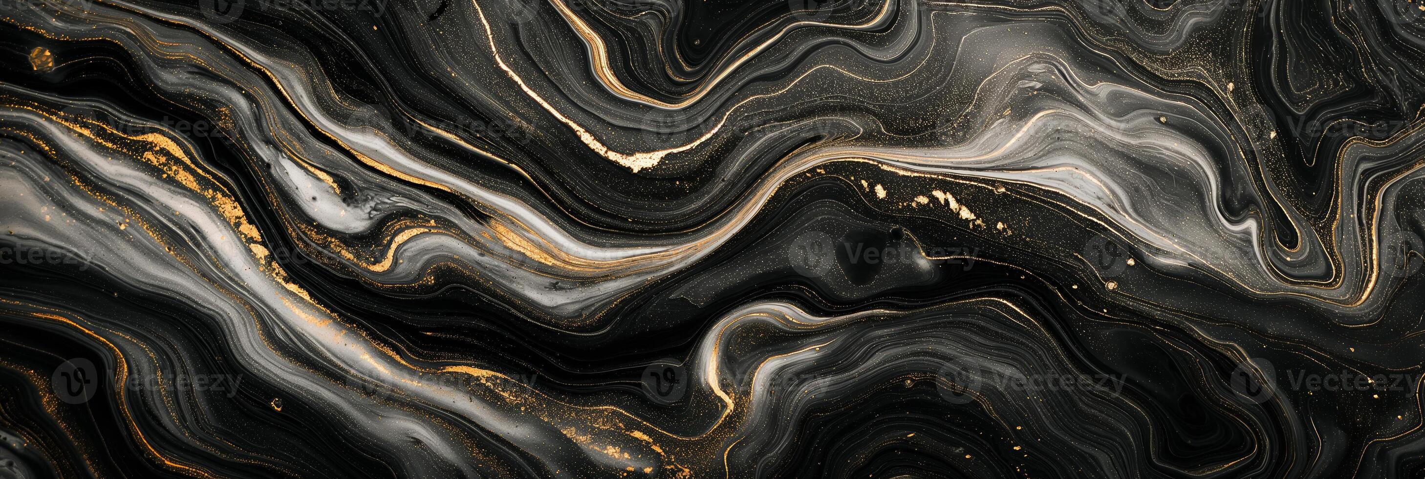Abstract Black and Gold Marble Fluid Art Texture Background photo