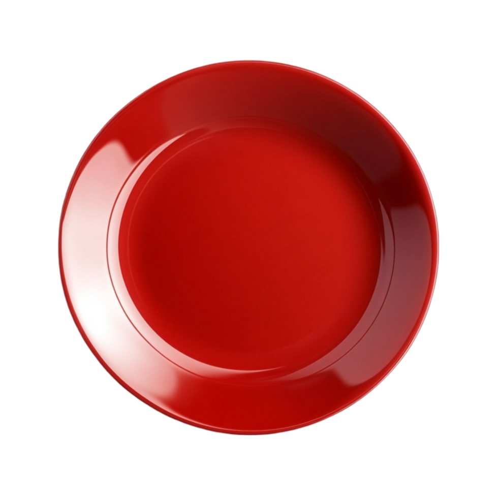 Round Red Plate with Shiny Surface png