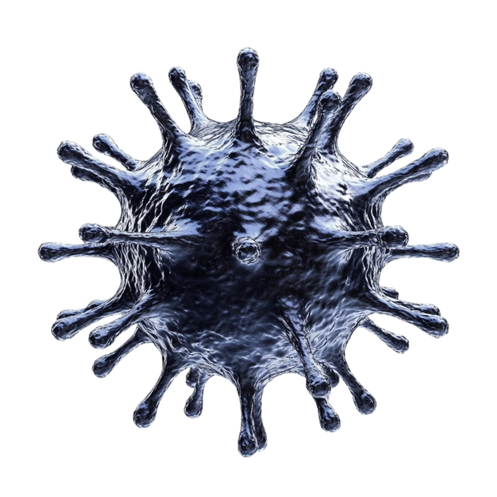 Virus Particle with Spherical Structure and Surface Spikes png