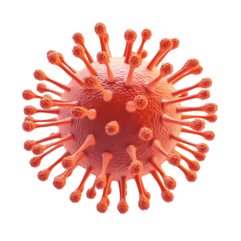 Red Virus Particle with Spiked Structure png