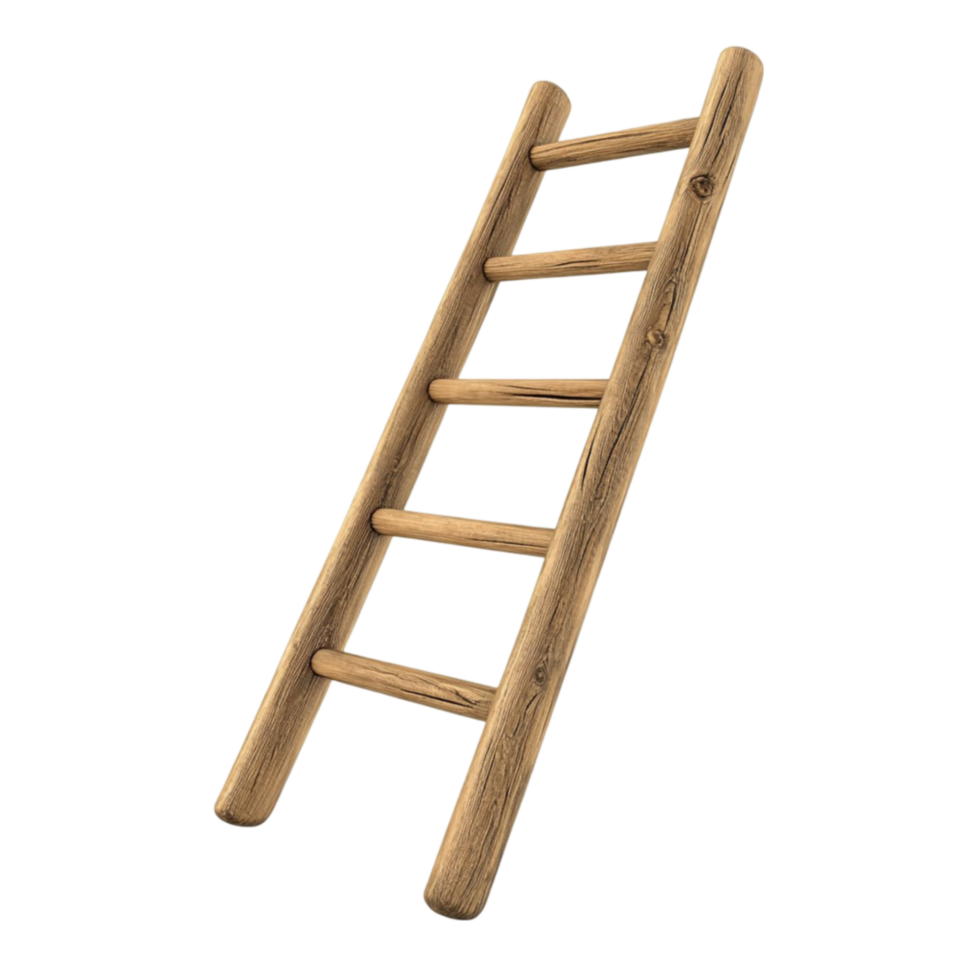 Wooden Ladder Fully Extended png