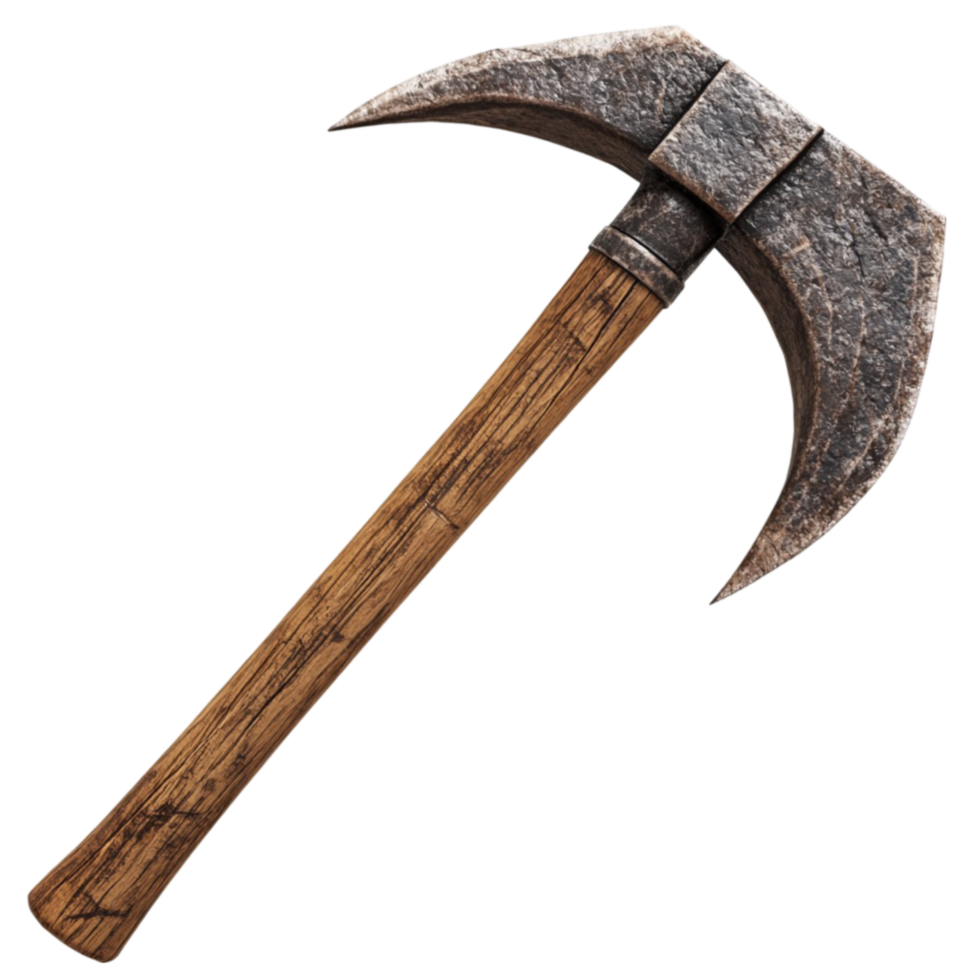 Stone Axe with Wooden Handle png