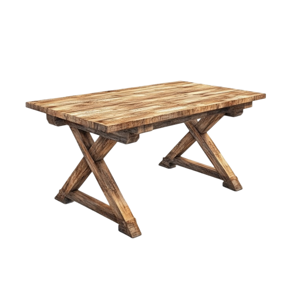3D Rendering of a Simple Wooden Table Design png