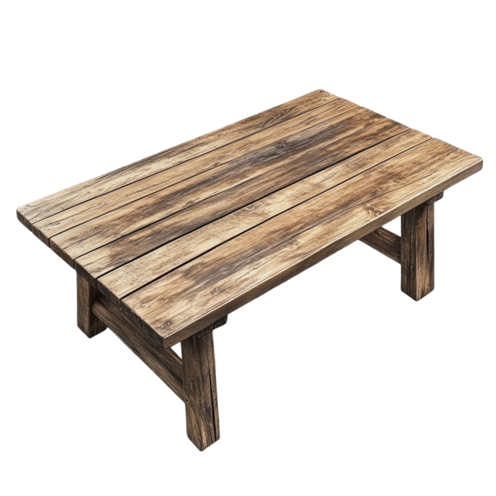 Wooden Table with Natural Wood Finish png