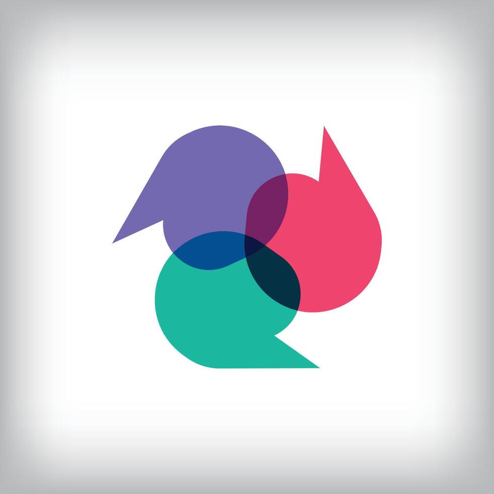 colorful speech bubble form, Ethnic dialogue logo. Colorful communication bubble and chat channel. vector