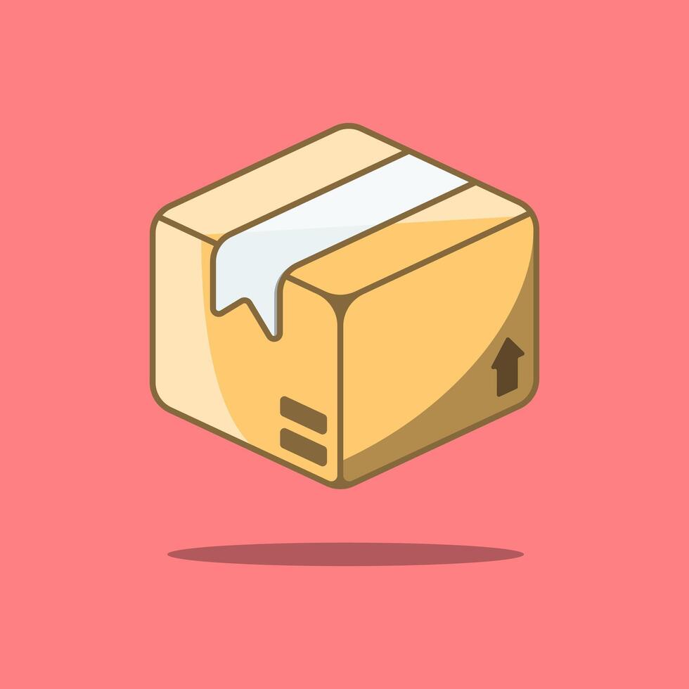 Boxes Package Online Shopping Elements Cartoon Illustration Icon vector