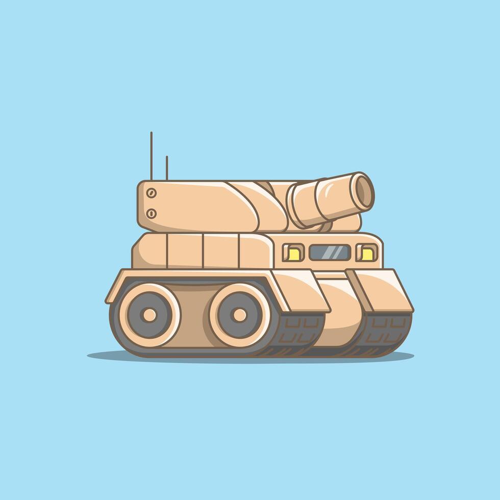 Tank Cartoon Illustration Icon vector