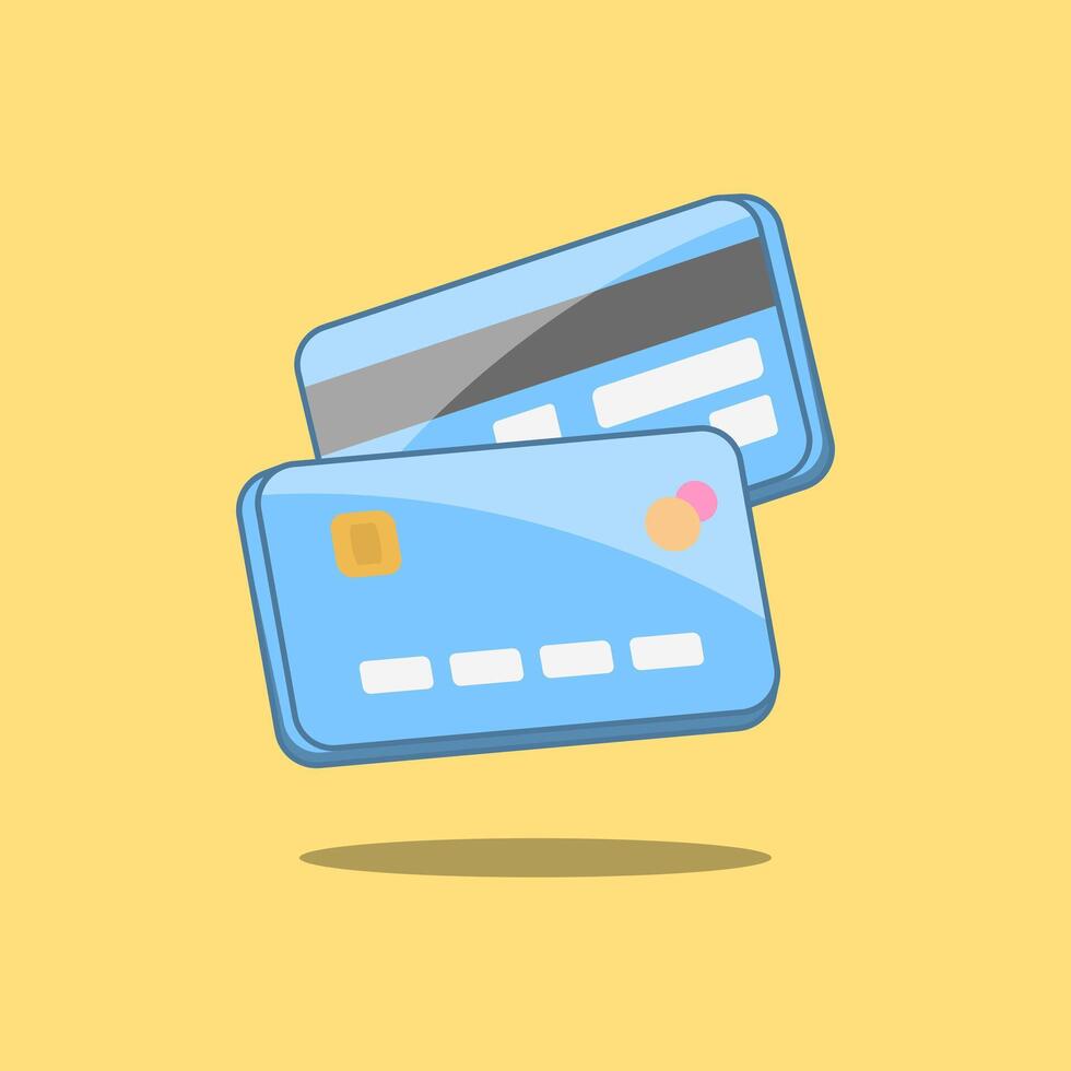 Credit Card Online Shopping Elements Cartoon Illustration Icon vector