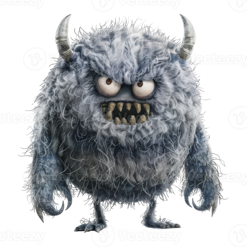 A cartoon monster with big horns and big eyes png
