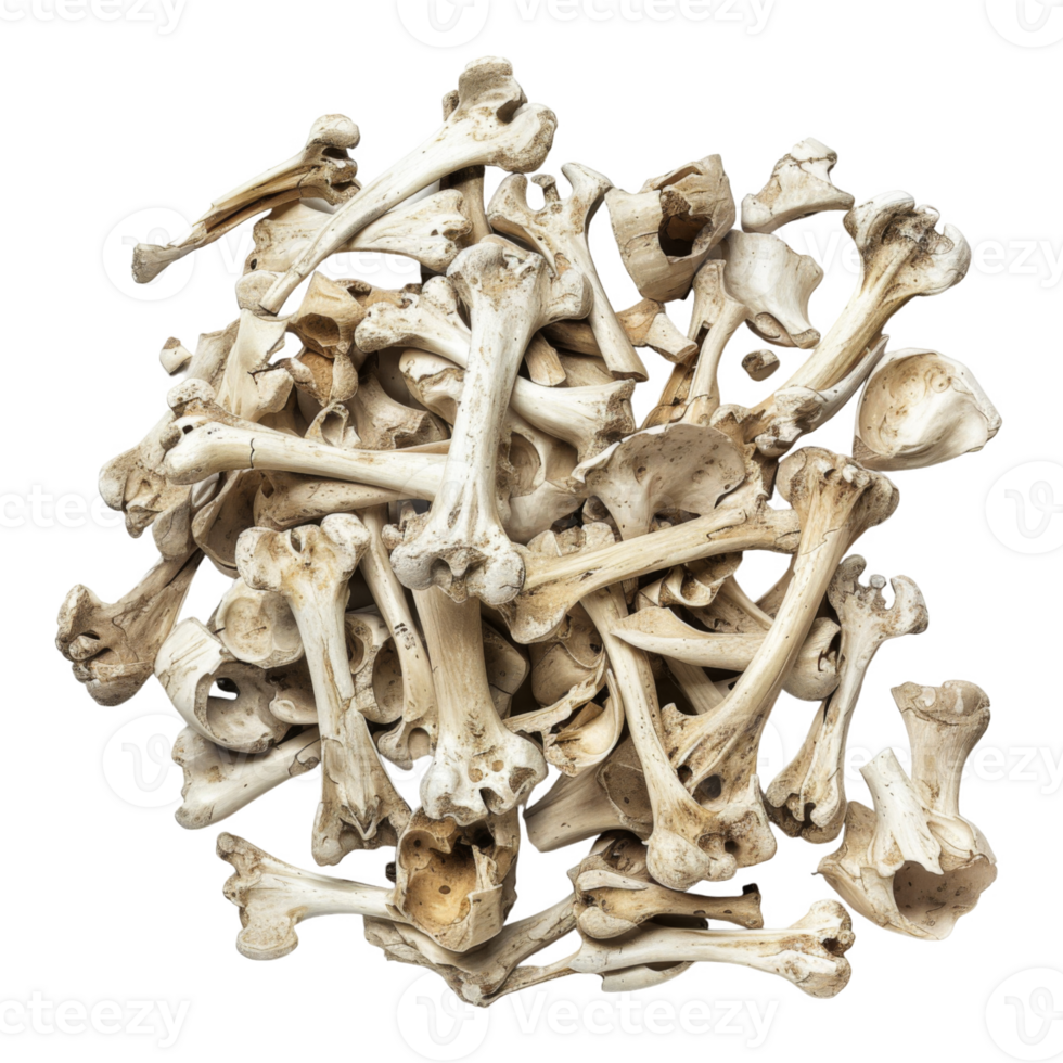 A Pile of Cleaned Animal Bones png