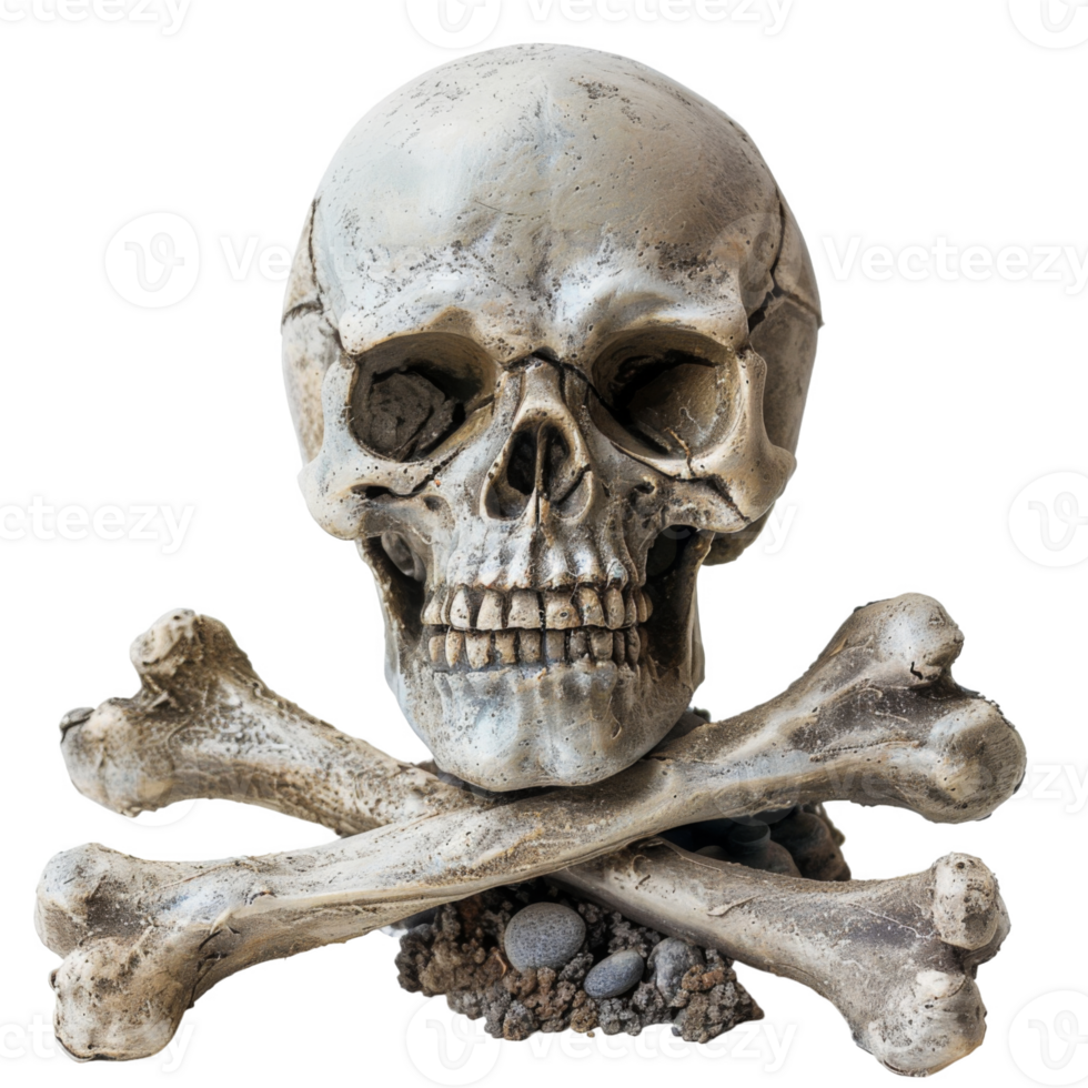 A Human Skull and Two Crossed Bones png