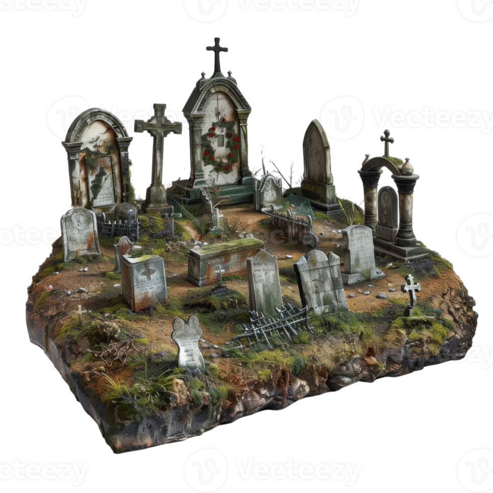 A Miniature Model of an Old Graveyard png