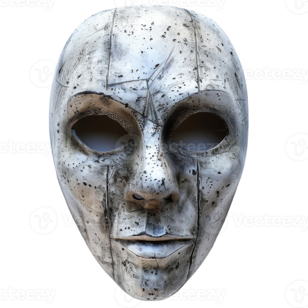 White Mask with a Distressed, Textured Surface png