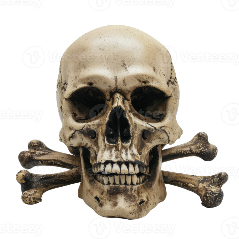 Human Skull with Crossed Bones png