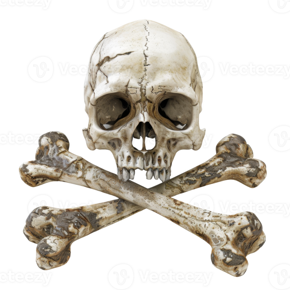 A Human Skull and Crossed Bones png