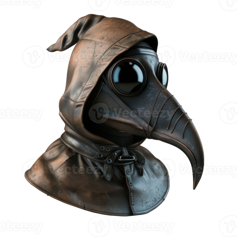 A Metal Plague Doctor Mask with a Long Beak png