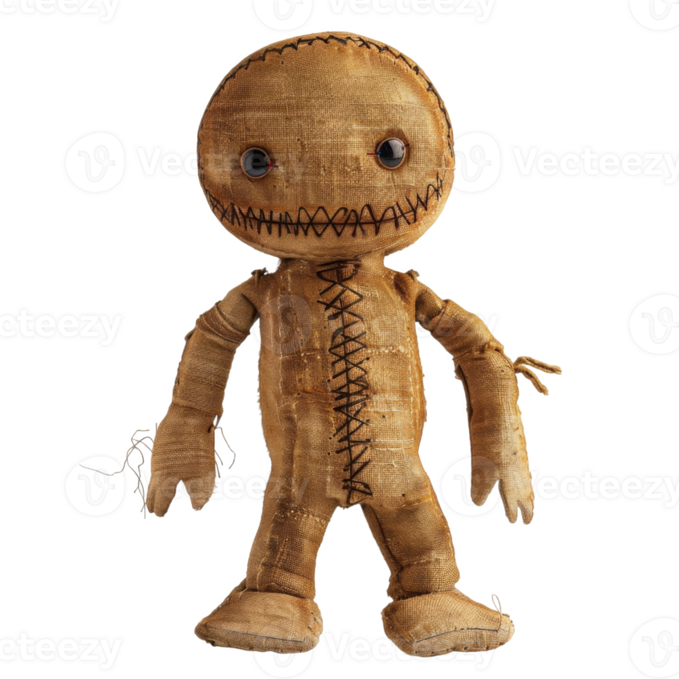 A Stitched-Up Fabric Doll with Large Eyes png