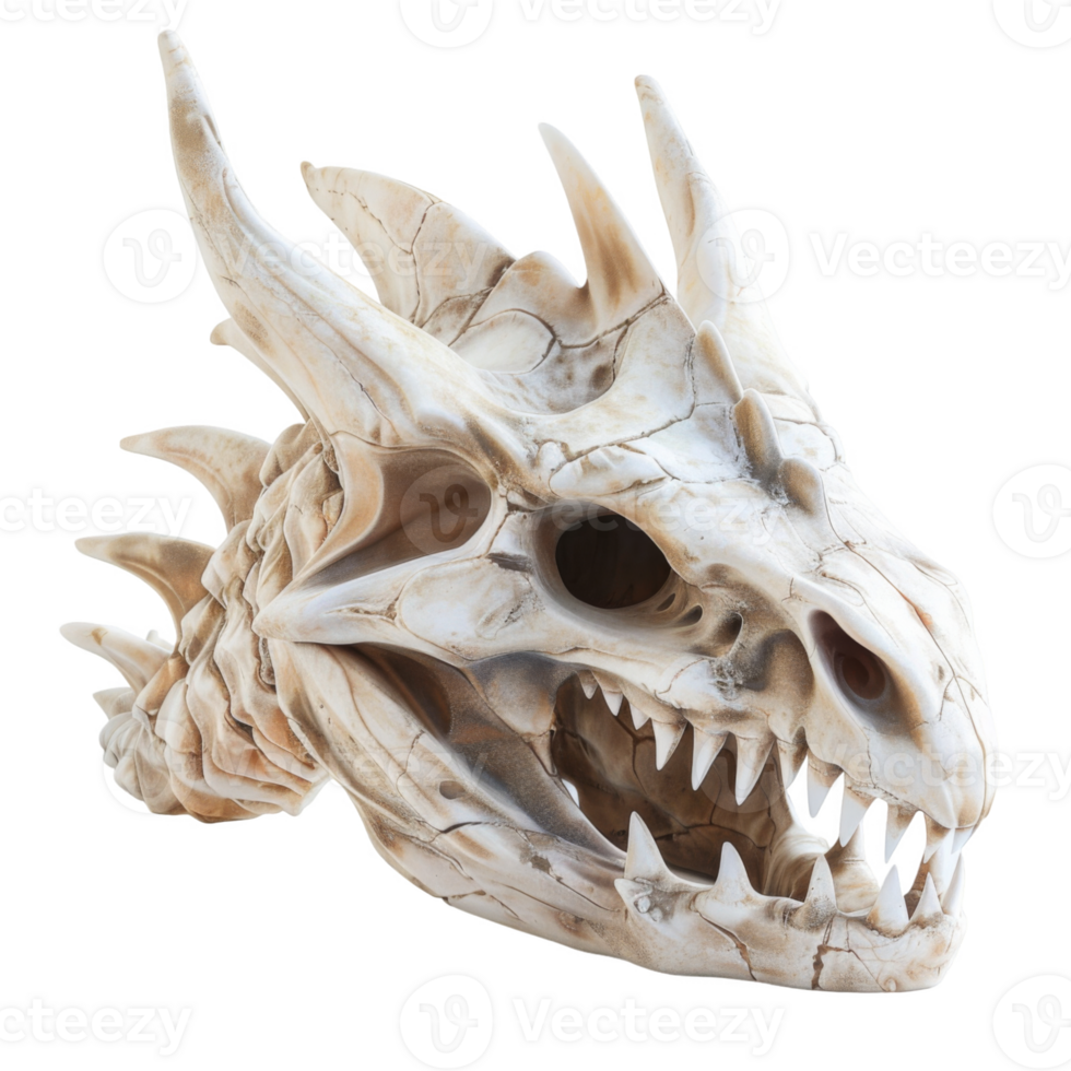 A Detailed Close-Up of a Dragon Skull png