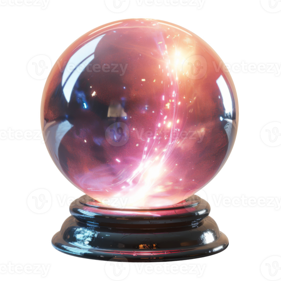 Crystal Ball with Glowing Purple and Orange Light png