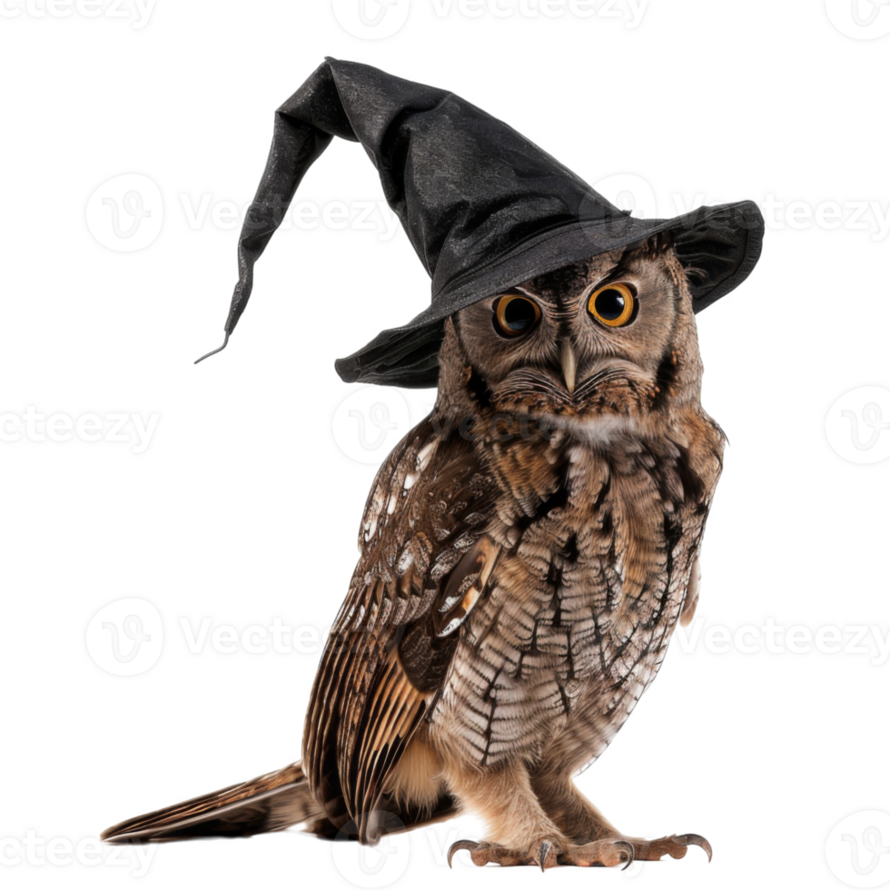 Owl Wearing a Witch's Hat png