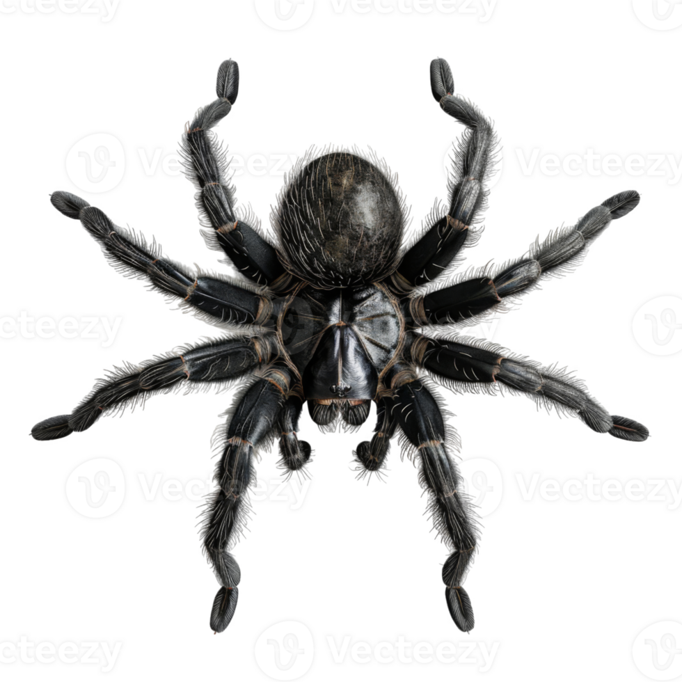 A Detailed Close-up of a Black Tarantula Spider png