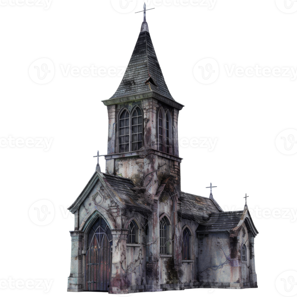 resistido Roca Iglesia con cruces y un alto aguja png