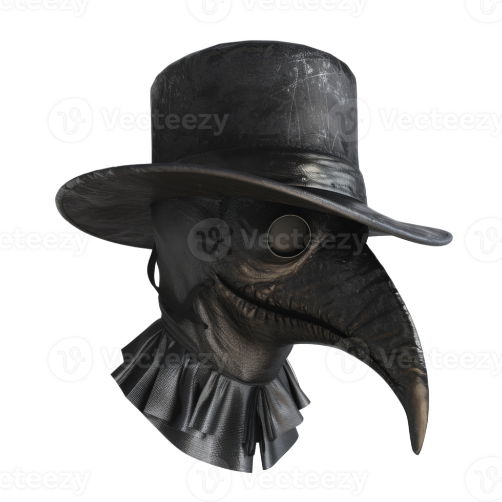 Plague Doctor Mask with Tall Hat png