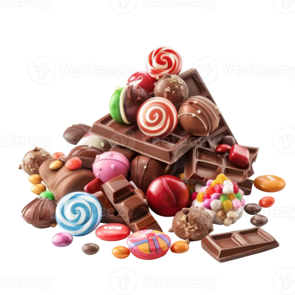 Assortment of Chocolate Bars and Candies png