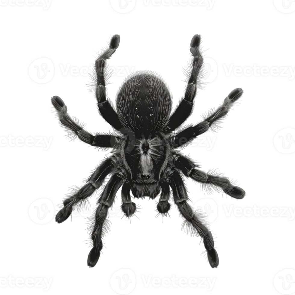 A Black Tarantula Spider Viewed From Above png