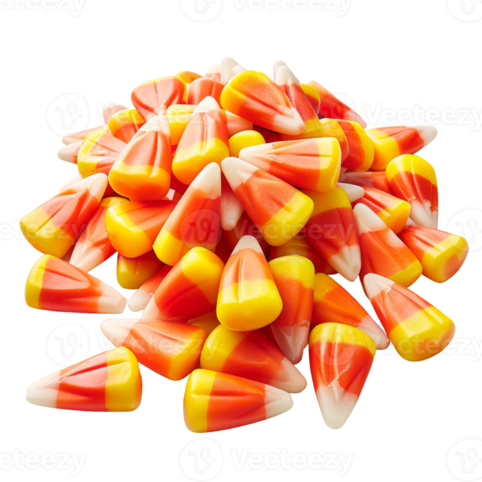 Heap of Candy Corn on White Background png