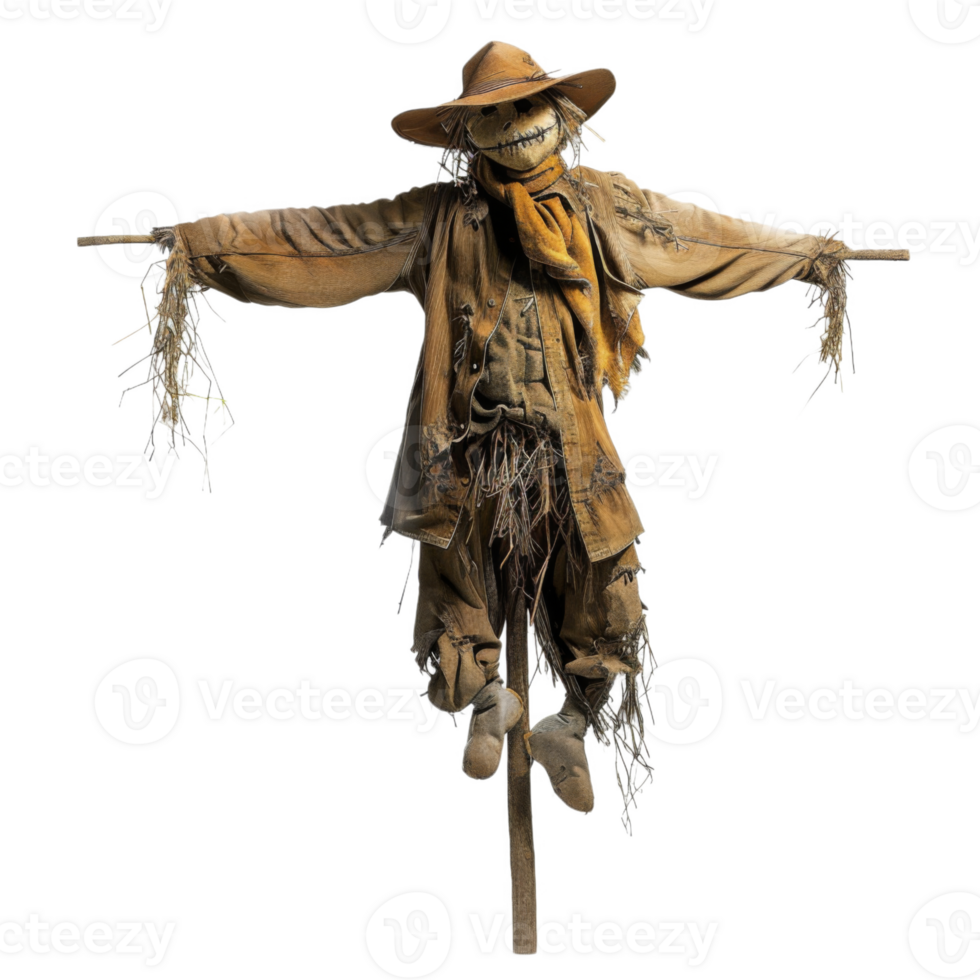 A Detailed Close-Up of a Scarecrow's Face and Form png